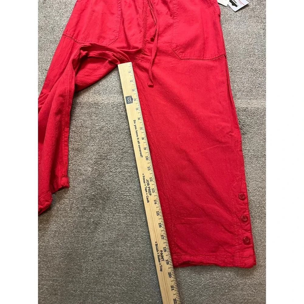 Vintage Ragtop USA Red Cotton Drawstring Pants Y2K Women Small